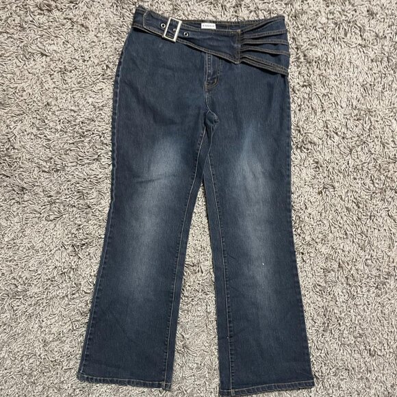 Vintage No Boundaries Low Rise Y2K Flares With Belt Size 13 - Picture 1 of 4